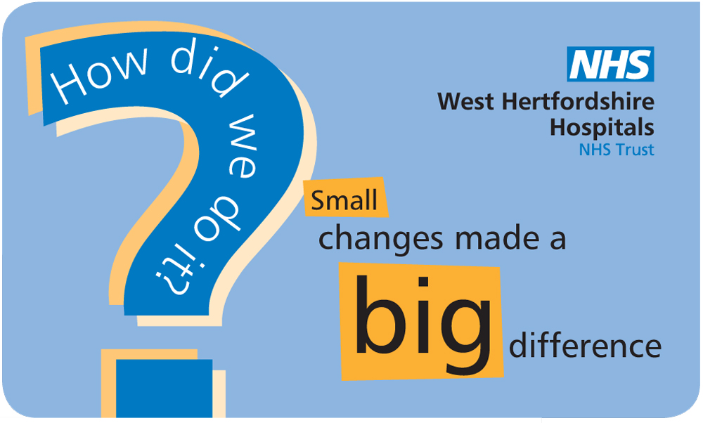 Design by Peter Magnus Design for CQC improvement graphic, Watford General Hospital