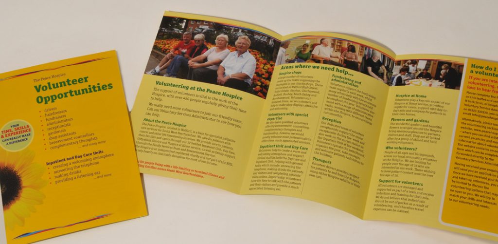 Peace Hospice Care information leaflet design