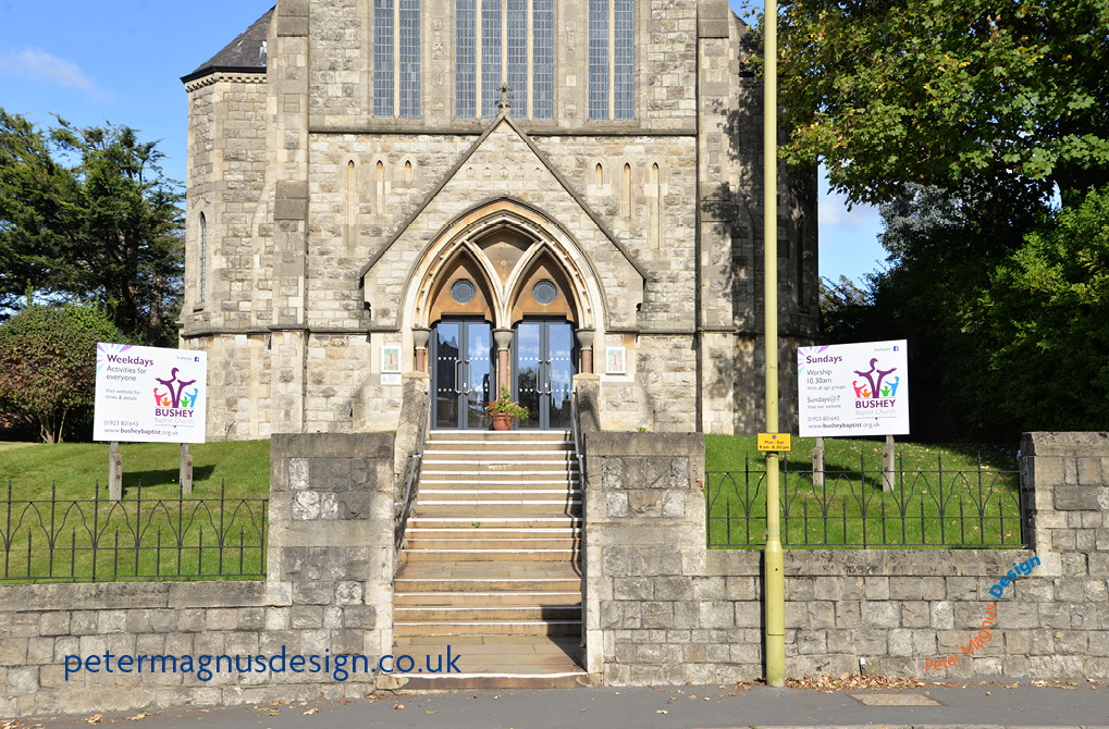 church building signs bushey herts