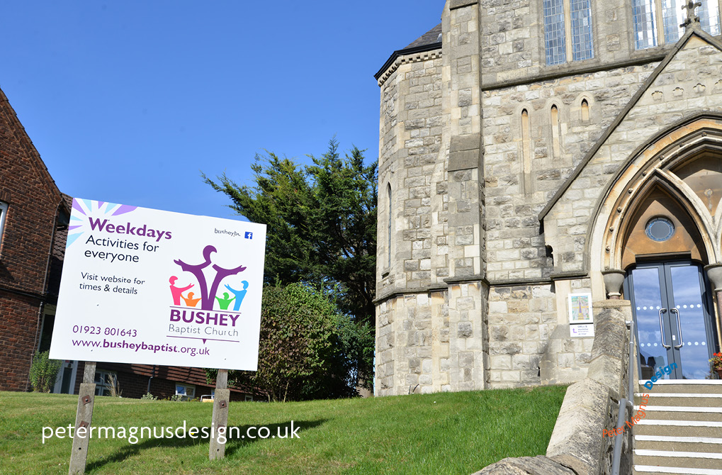 church building signs bushey herts