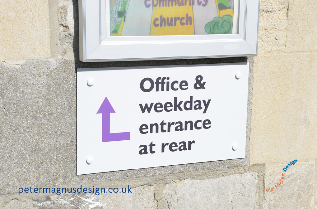 Church building signs Bushey, Herts