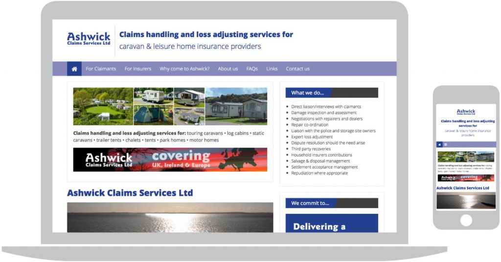 Ashwick Claims Services Ltd website design for business