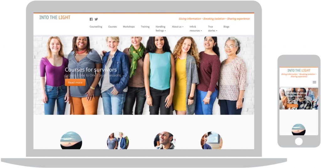 Into the Light charity website design