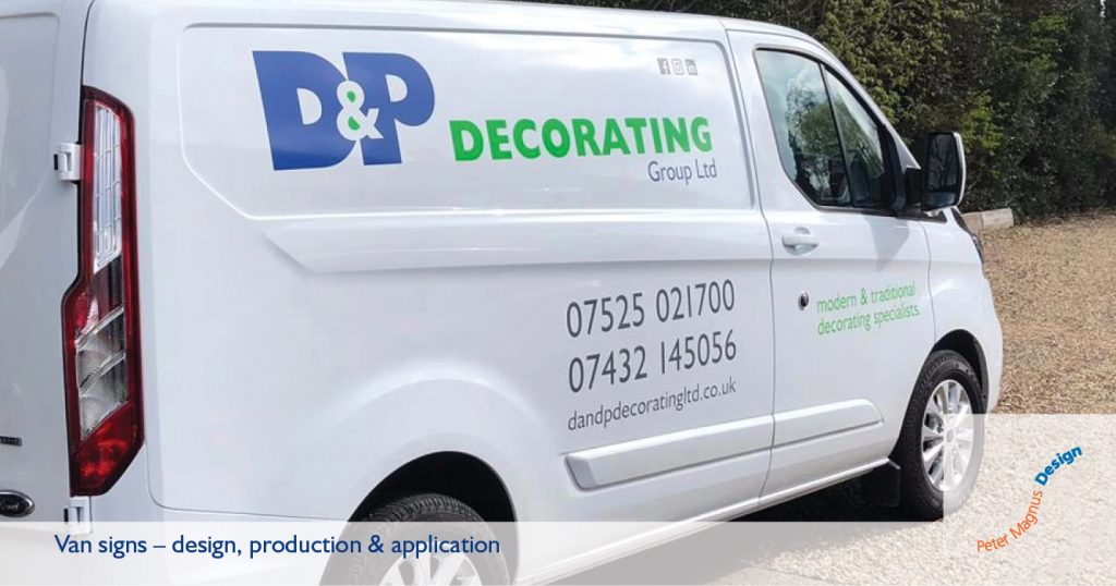 Van signs in Watford, Herts, Peter Magnus Design