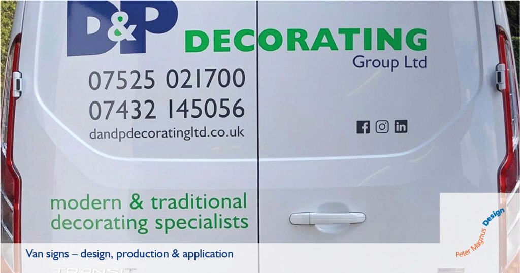 Van signs in Watford, Herts, Peter Magnus Design